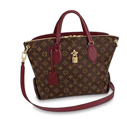 Louis Vuitton Outlet original FLOWER ZIPPED TOTE MM M44347 Bordeaux