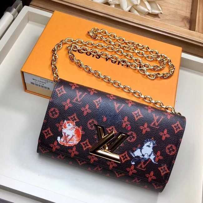 Louis Vuitton Outlet Monogram Canvas Twist Chain Wallet M63888 orange