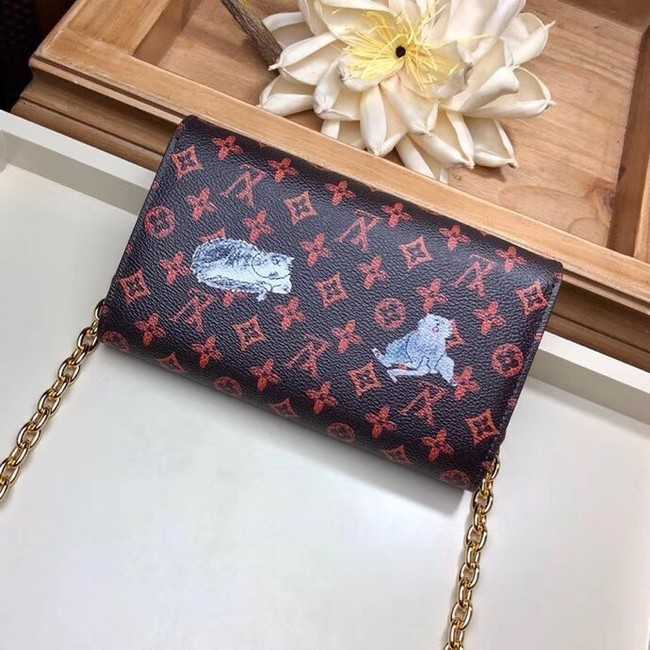 Louis Vuitton Outlet Monogram Canvas Twist Chain Wallet M63888 orange