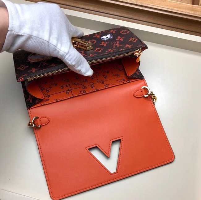 Louis Vuitton Outlet Monogram Canvas Twist Chain Wallet M63888 orange