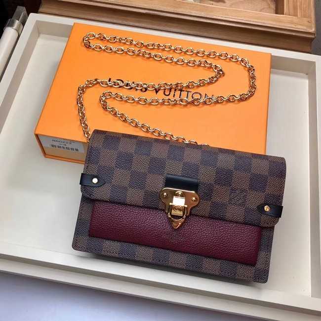 Louis Vuitton Outlet original VAVIN CHAIN WALLET N60237 Lie de Vin