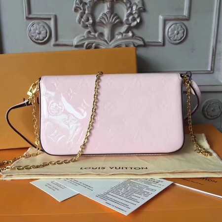 Louis Vuitton Outlet Original Monogram Vernis Felicie Chain Wallet 61276 light pink