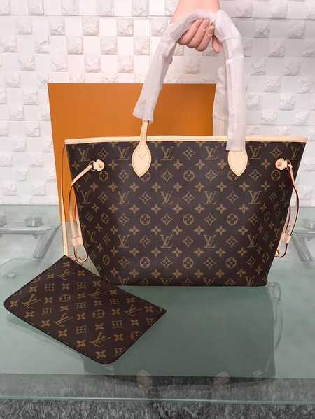 Louis Vuitton Outlet original monogram canvas neverfull mm m40995 beige