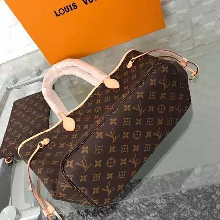 Louis Vuitton Outlet original monogram canvas neverfull mm m40995 beige