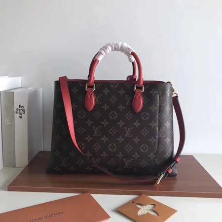 Louis Vuitton Outlet original Monogram Canvas Flower Tote bag 43551 red