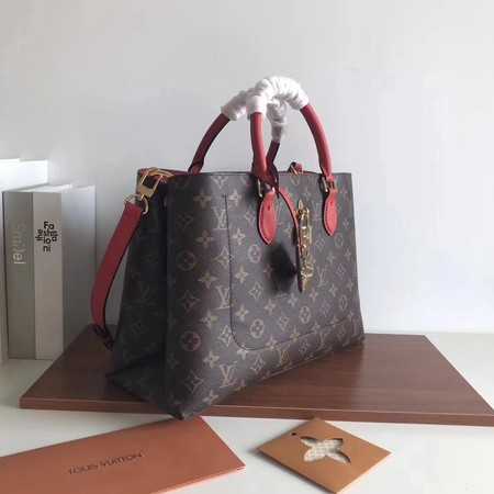 Louis Vuitton Outlet original Monogram Canvas Flower Tote bag 43551 red