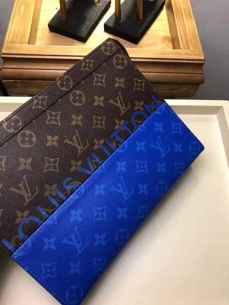 Louis Vuitton Outlet Monogram Canvas Clutch Bag Split N63039 blue