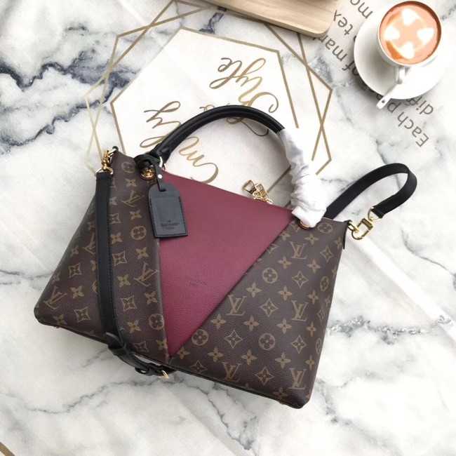 Louis Vuitton Outlet Monogram Canvas original V TOTE MM M43949 Bordeaux Red