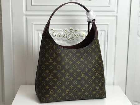 Louis Vuitton Outlet original monogram canvas flower hobo bag M43545 purple