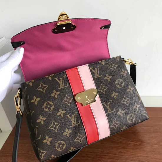 Louis Vuitton Outlet original monogram canvas ONE HANDLE 48998 pink&red