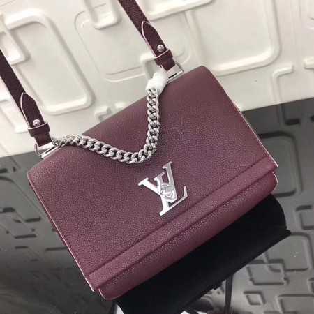 Louis Vuitton Outlet soft original calf leather LOCKME BB Bag M50250 purple