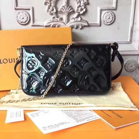 Louis Vuitton Outlet Original Monogram Vernis Felicie Chain Wallet 61276 black