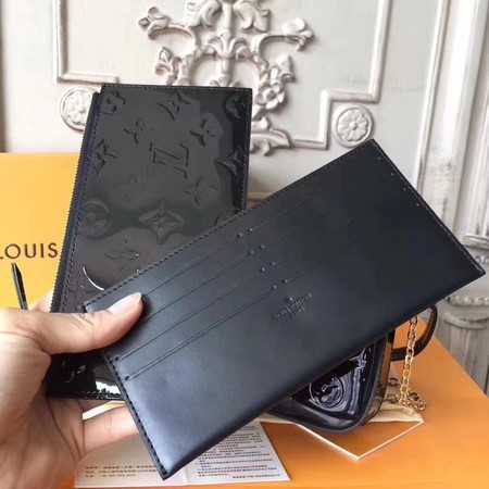 Louis Vuitton Outlet Original Monogram Vernis Felicie Chain Wallet 61276 black