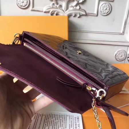 Louis Vuitton Outlet Original Monogram Vernis Felicie Chain Wallet 61276 purple