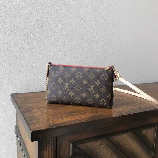 Louis Vuitton Outlet original monogram canvas pallas clutch M41638 red