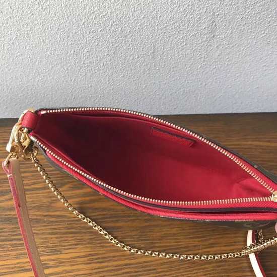 Louis Vuitton Outlet original monogram canvas pallas clutch M41638 red