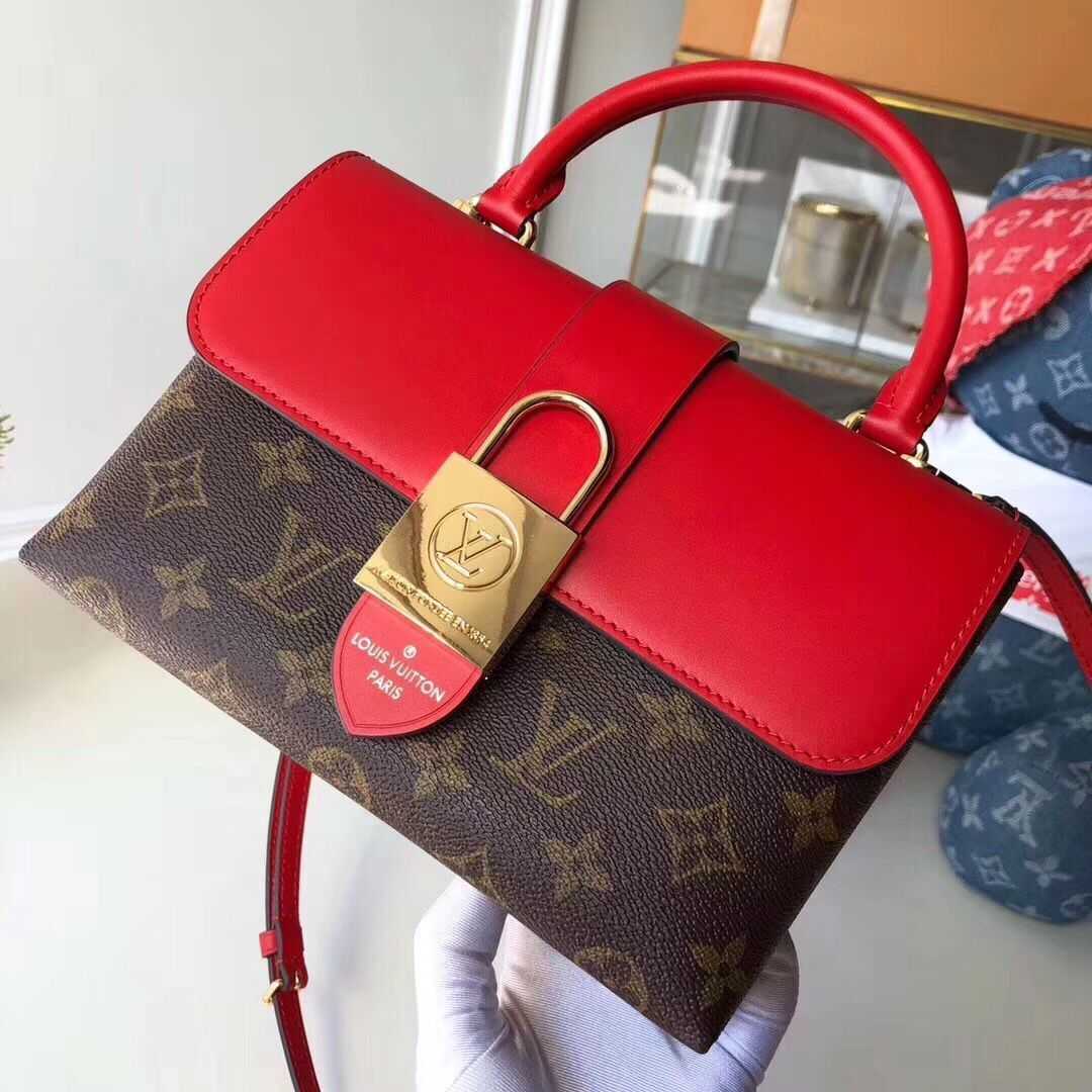 Louis Vuitton Outlet Original Leather LOCKY BB M44080 Coquelicot Red