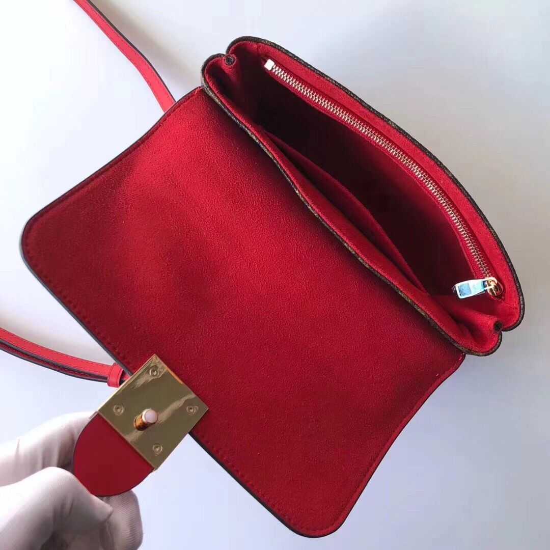 Louis Vuitton Outlet Original Leather LOCKY BB M44080 Coquelicot Red