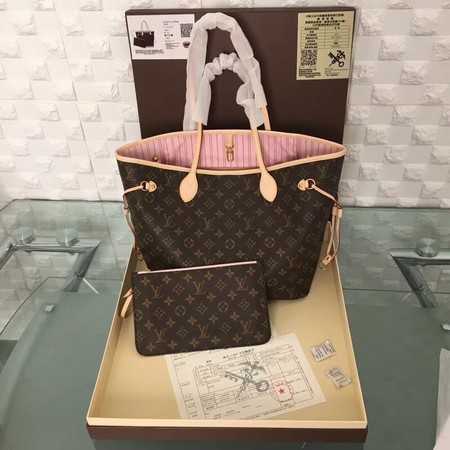 Louis Vuitton Outlet original monogram canvas neverfull mm M50366 pink