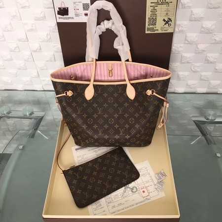 Louis Vuitton Outlet original monogram canvas neverfull mm M50366 pink