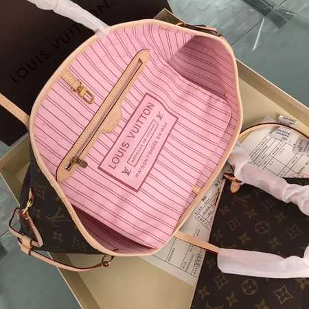 Louis Vuitton Outlet original monogram canvas neverfull mm M50366 pink