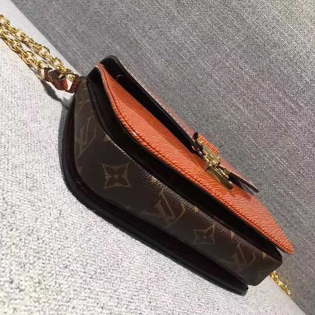 2017 Louis Vuitton Outlet original leather fashion show metis mini M54991 orange