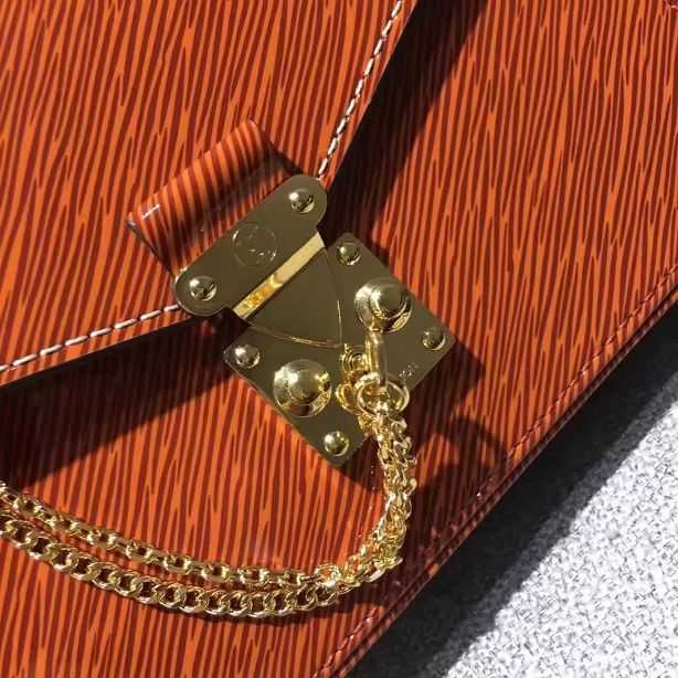 2017 Louis Vuitton Outlet original leather fashion show metis mini M54991 orange