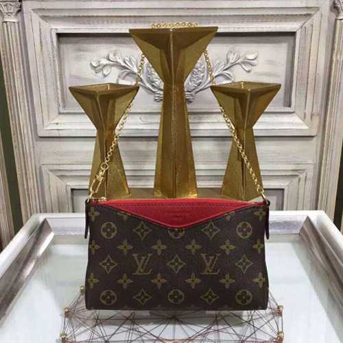 Louis Vuitton Outlet Monogram Canvas Pallas Clutch M41638 Cherry