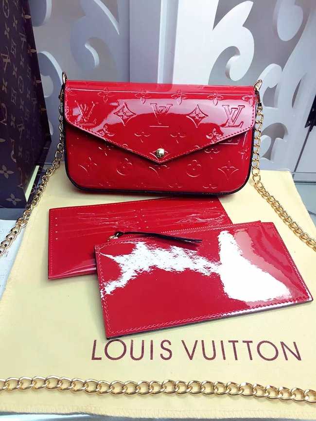 Louis Vuitton Outlet Monogram Vernis Chaine Wallet M61276 Red