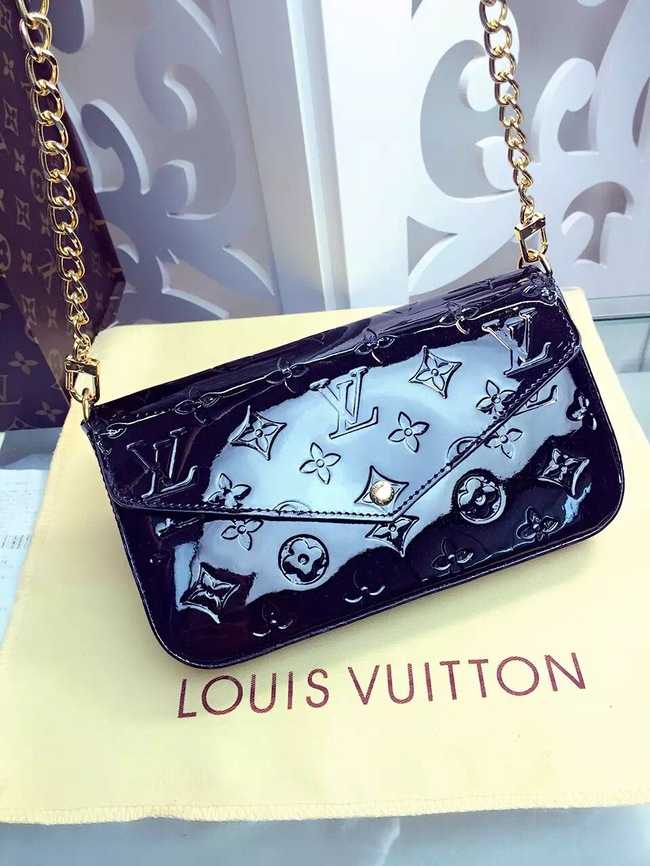 Louis Vuitton Outlet Monogram Vernis Chaine Wallet M61276 Black