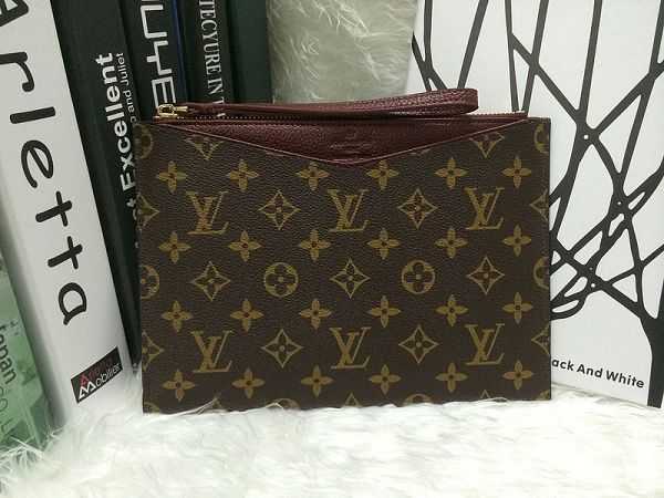 2014 Louis Vuitton Outlet monogram canvas pochette pallas m60609 red wine