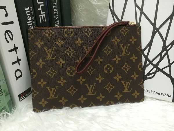 2014 Louis Vuitton Outlet monogram canvas pochette pallas m60609 red wine