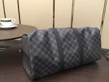 Louis Vuitton Outlet handbag damier graphite canvas keepall bandouliere N41057 black