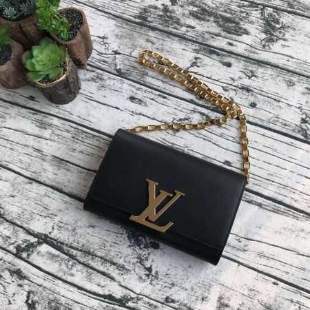 Louis Vuitton Outlet CHAIN LOUISE Original leather Shoulder Bag M94335 Black