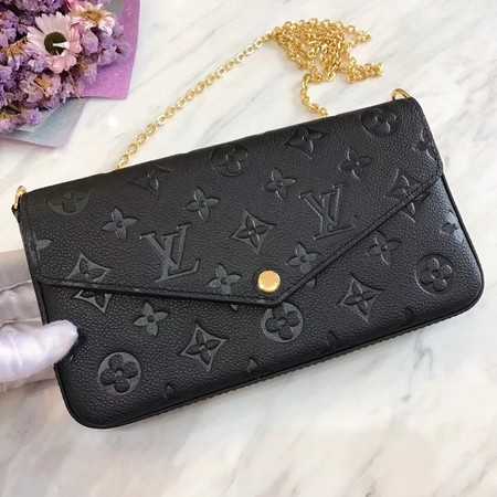 Louis Vuitton Outlet Original pochette felicie monogram empreinte shoulder bag M64064 black