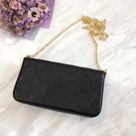 Louis Vuitton Outlet Original pochette felicie monogram empreinte shoulder bag M64064 black