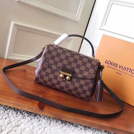 Louis Vuitton Outlet Damier Ebene Canvas Croisette Hand Carry Shoulder Handbag N53000