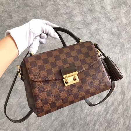 Louis Vuitton Outlet Damier Ebene Canvas Croisette Hand Carry Shoulder Handbag N53000