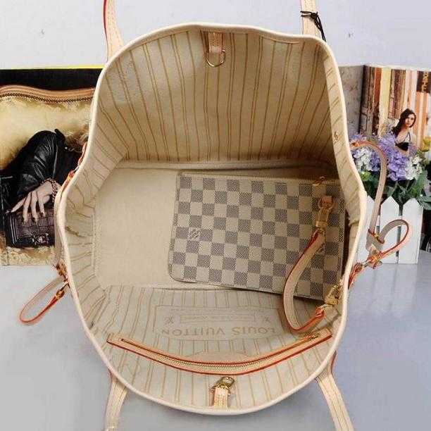 Louis Vuitton Outlet bag damier azur neverfull mm n41361