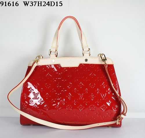 Louis Vuitton Outlet Bags and Purses Monogram Vernis Bag Red 91616