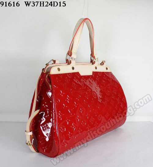 Louis Vuitton Outlet Bags and Purses Monogram Vernis Bag Red 91616