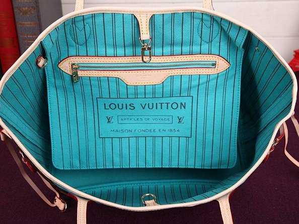 2015 Louis Vuitton Outlet neverfull mm monogram v m41602 blue