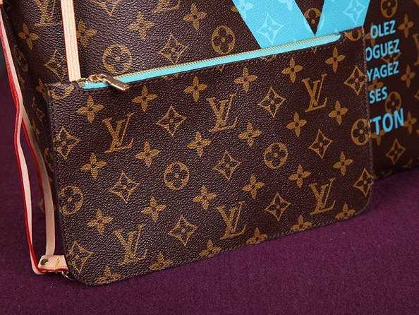 2015 Louis Vuitton Outlet neverfull mm monogram v m41602 blue