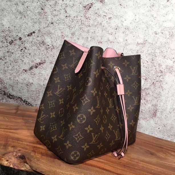 2017 Louis Vuitton Outlet monogram canvas original bag neonoe M44022 pink