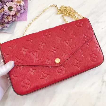 Louis Vuitton Outlet Original pochette felicie monogram empreinte shoulder bag M64064 Cerise