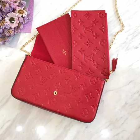 Louis Vuitton Outlet Original pochette felicie monogram empreinte shoulder bag M64064 Cerise