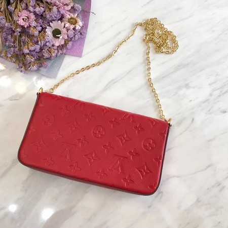 Louis Vuitton Outlet Original pochette felicie monogram empreinte shoulder bag M64064 Cerise