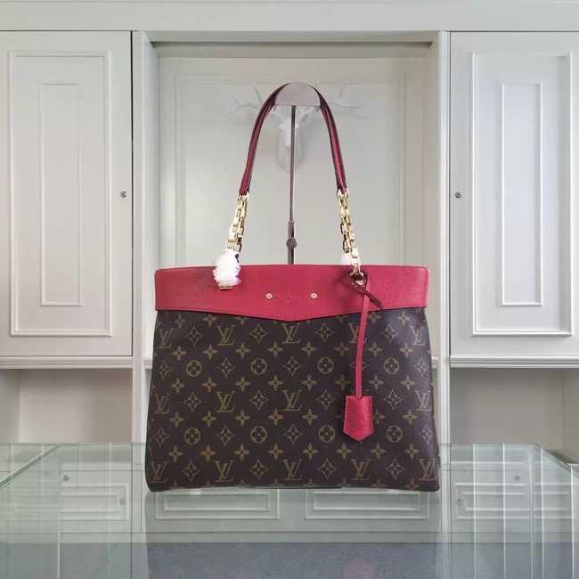 Louis Vuitton Outlet Monogram Canvas Pallas Shopper M51197 Red