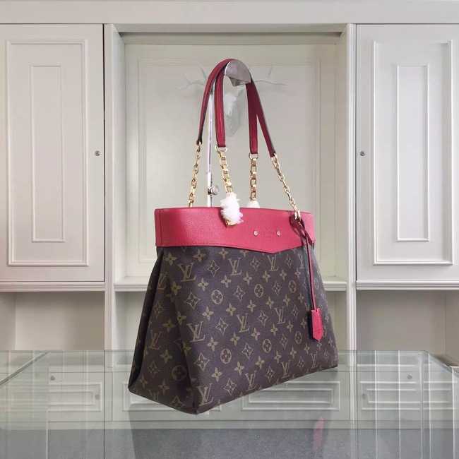 Louis Vuitton Outlet Monogram Canvas Pallas Shopper M51197 Red