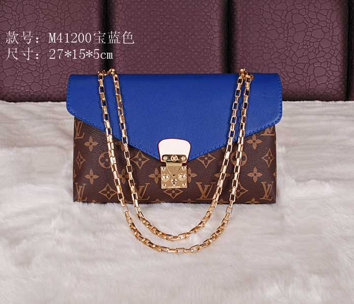 2014 Louis Vuitton Outlet pallas chain shoulder bag m41200 blue